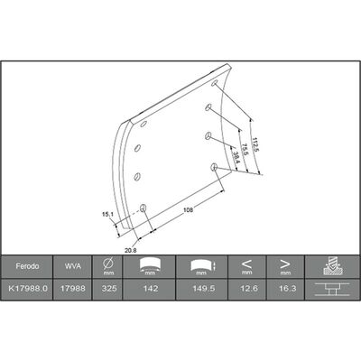 SET OF DRUM BRAKE LININGS